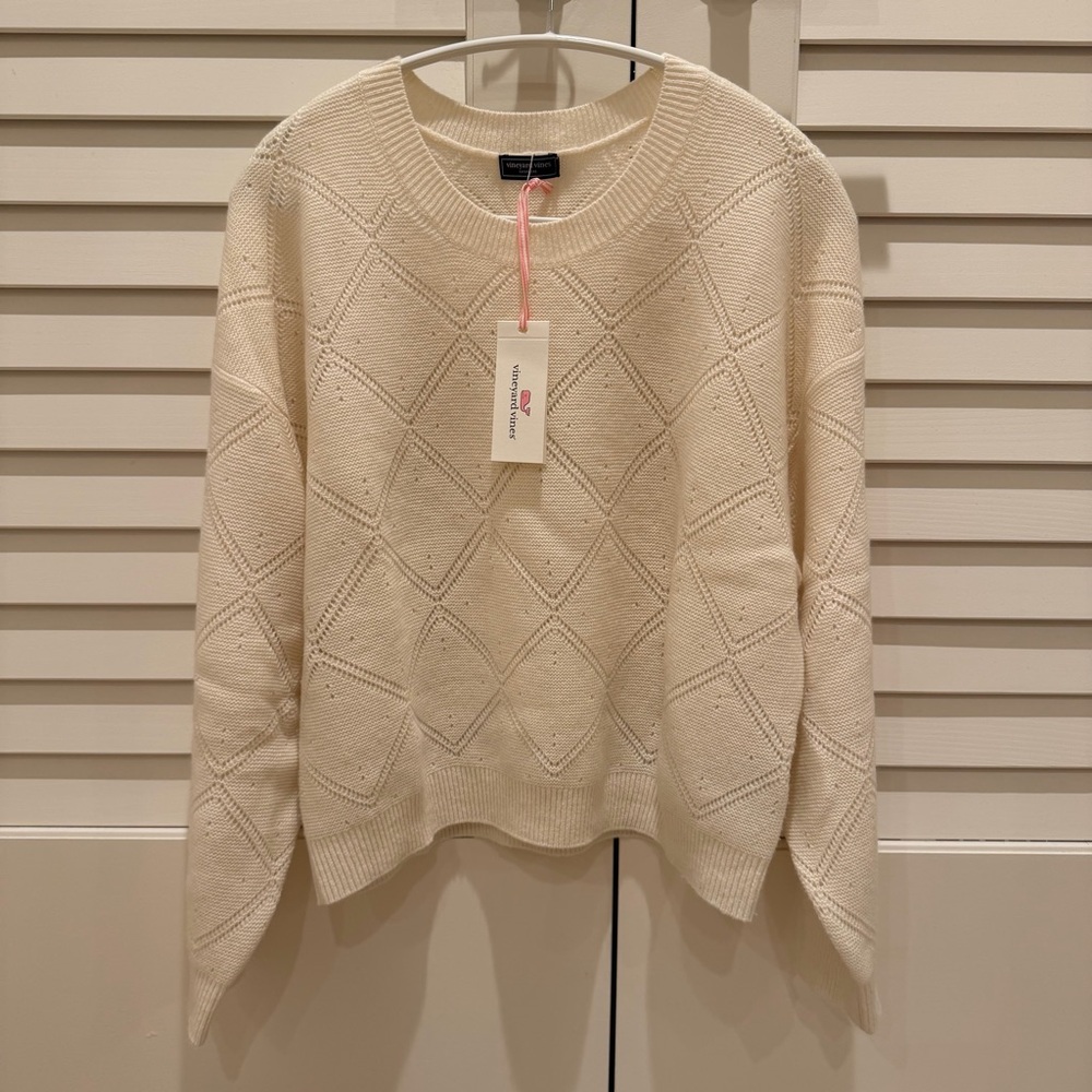 Vineyard Vines Cream Crew Neck Sweater